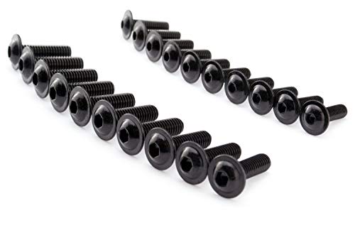 Motorrad Linsenkopfschrauben Edelstahl V2A schwarz M4 M5 M6 Schrauben Innensechskant breit, Stückzahl:10 Stk., Abmessung Schrauben:M8x20 von SEGO