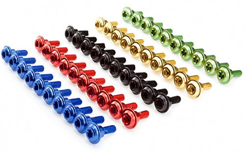 Peugeot Speedfight 2 Verkleidungsschrauben Alu rot blau schwarz gold grün eloxiert 10er Set, Farbauswahl:Schwarz eloxiert von SEGO