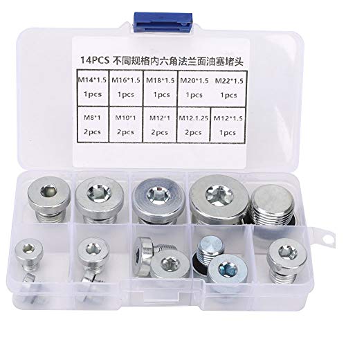 14 Stcs Abflussstecker Hex -Buchse Öl Flansch Pfanne Abflussmutter Set Multi Purpor Universal Fit für Automaschinerie Wasserrohre Bier Brauen Hochleistungsstahlkonstruktion 14 Stcs Abflussstecker Hex -Buchse Öl Flansch Pfanne Abflussmutter Set Multi Purpor Universal Fit für Automaschinerie Wasserrohre Bier Brauen Hochleistungsstahlkonstruktion von Segrehy