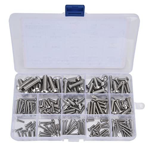 185pcs Hex Sockel Pfanne Kopfschraube 304 Edelstahlschrauben Sortiment für Reparaturen 185pcs Hex Sockel Pfanne Kopfschraube 304 Edelstahlschrauben Sortiment für Reparaturen von Segrehy