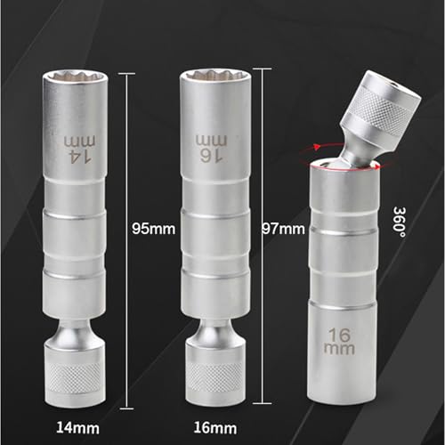 3/8 -Zoll -Antriebssockethülle 12 Winkel Reparaturentfernung Werkzeug Universal Chrom Vanadium Stahlhülse für Autos Reparatur und Wartung (14mm) von Segrehy