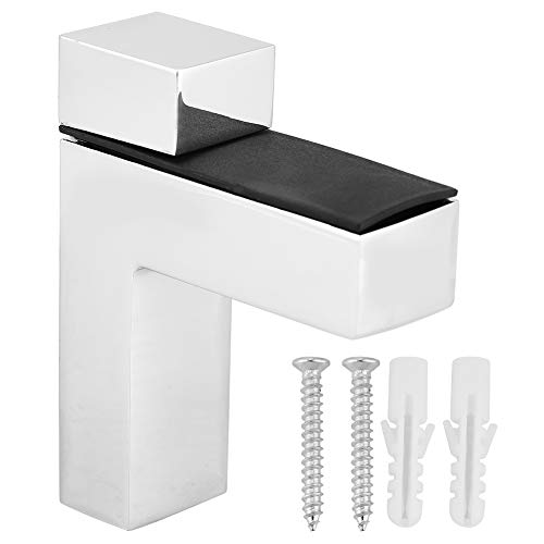 4pcs Glasholzschichtboard Fest Fleed F -Typ Klammern Wandregalhalterung Stütze PEG Set hochwertige Zinklegierung Plastik Kunststoff Chrom plattiert einfach Installation für Home (Medium Chrom) von Segrehy