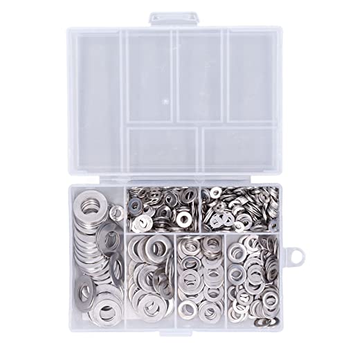 660pcs Flachwasch -Sortiment -Kit 304 Edelstahl M3 M4 M5 M6 M8 M10 Unterlegscheiben für Bauwerke Elektrische Wartung Innenräume Outdoor Verwenden Sie dauerhafte von Segrehy