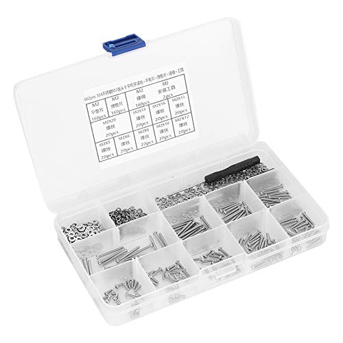 662pcs M2 Schraube Set 304 Edelstahlpfanne Kopfkreuzmaschinenschraube+flache elastische Waschmaschine+Nuss 662pcs M2 Schraube Set 304 Edelstahlpfanne Kopfkreuzmaschinenschraube+flache elastische Waschmaschine+Nuss von Segrehy