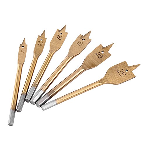 6pcs hohe Kohlenstoffstahl-Spaten-Paddel-Bits Holzbearbeitung flach Bohrbohre 10-25 mm von Segrehy
