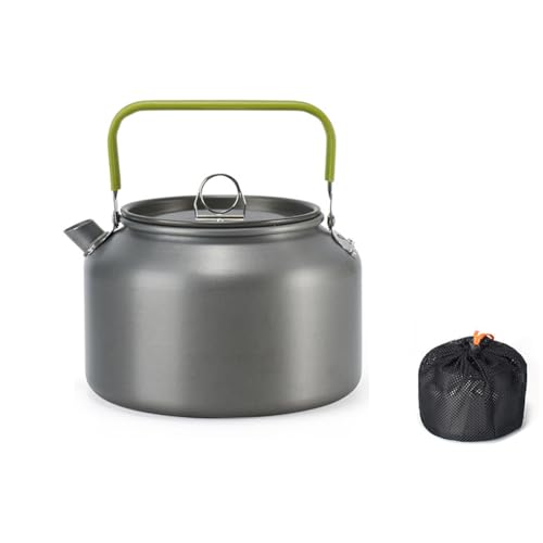 Außenleichte Gewicht Aluminiumlegierung Kessel Antiscalen -Griff Camping Kaffeekessel tragbares Teekannen -Picknick -Zubehör Haltbarer hohe Temperaturfest für Camping -Wandern (1.8l) von Segrehy