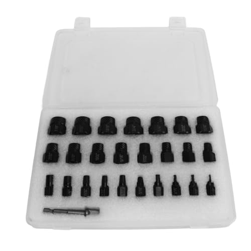 Beschädigter Schraubextraktor -Set Chrom Molybdän Stahl Professionelles Hex -Kopfschrauben -Entferner -Werkzeugkit für Mechaniker DIY -Enthusiasten 25pcs mit Aufbewahrungsbox von Segrehy