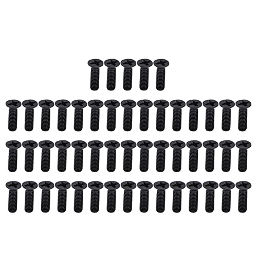 Counterunk Cross Schrauben DIN 965 Black verzinkte Maschinenschrauben Sortiment Kit 50pcs Hochfestige A270 Edelstahl M3 -Schrauben für Präzisionsmaschinen und Geräte (M3*10) von Segrehy