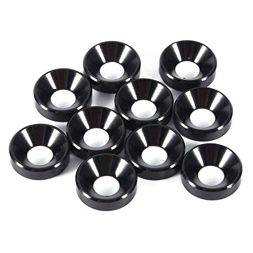 Counterunk Head Waschmaschinen Flat Head Schrauben Unterlegscheiben Counterunk Kopfdichtung Aluminiumlegierung Schwarz M5 Größe 10pcs hoher Härte Rost -Proof für DIY -Projekte von Segrehy