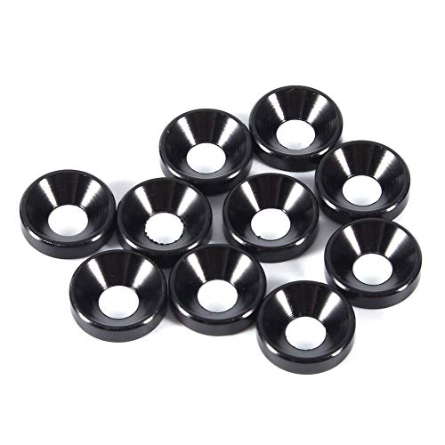 Counterunk Head Waschmaschinen flache Kopfschrauben Unterlegscheiben Aluminiumlegierung Finish Waschmaschinen für Möbelbaugruppen DIY -Projekte Schwarze M4 Größe 10pcs von Segrehy