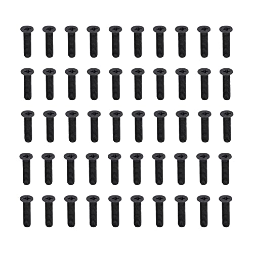 Counterunk Schraube Flachkreuz M4 A2 70 Anschluss Teil 50pcs hoher Qualität haltbarer Stahl Schwarz verzinkt für Reparaturwartung DIY -Projekte (M4*16) von Segrehy