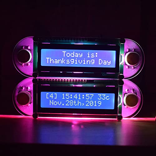 DIY Electronic Digital Clock Kit LCD1602 Vibration Alarm Candlelight Effekt LED -Hintergrundbeleuchtung für Home Office Romantische Atmosphäre Plastik Metall 116x36x20mm von Segrehy