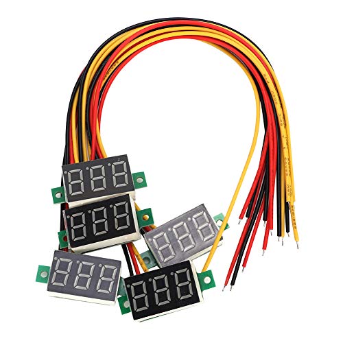 Digital DC Voltmeter LED -Panel -Messgerät Blau 0,36 Zoll Display Drei Drahtspannungsmonitor für Automobilbatterie Solarpanel Stromversorgung 5pcs von Segrehy