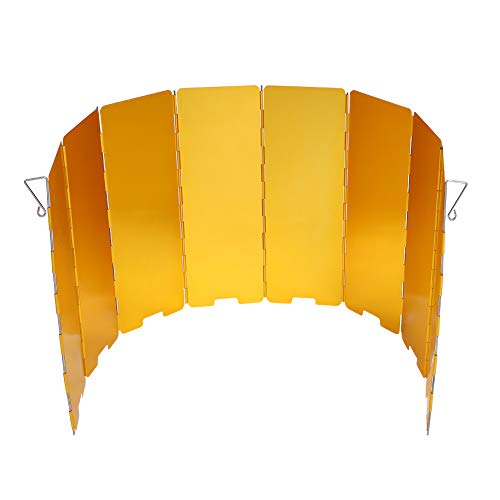 Edelstahl Faltbare Camping Herd Windschutzscheibe Kochen Gas Wind Schild Outdoor Zubehör (Gelb) von Segrehy