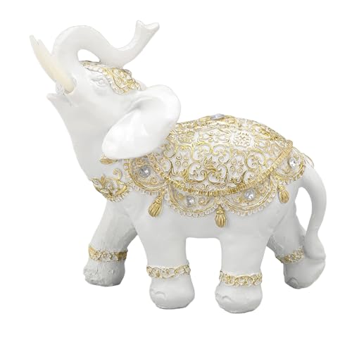 Elefantstatue Weißes Harz süßes Glücksephant Skulptur für EIN Eingangsbuchhandel Computer Schreibtisch Home ation Premium Material Exquisites Design Ideales Flexible Platzierung (L 3,2 cm / 1,3in) von Segrehy
