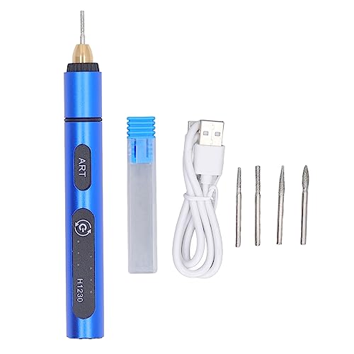 Elektrischer Gravurstift wiederaufladbare kabellose Rotationswerkzeug 3 Geschwindigkeit einstellbar 5000 U/min bis 18000 U/min für das Gravur des Schleifens Schnitzpolierdiy (Blau) von Segrehy
