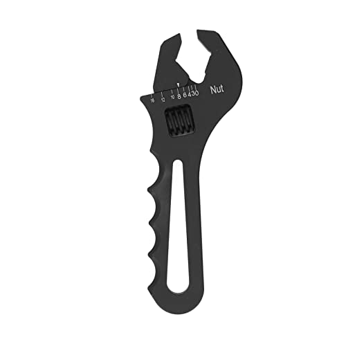 Fittingschlüssel, verstellbar, Aluminium, leicht, Schraubenschlüssel, Selbstdimensionierungstechnologie für Schlauchapterende AN3 AN4 AN6 AN8 AN10 AN12 AN14 AN16 (Schwarz) von Segrehy
