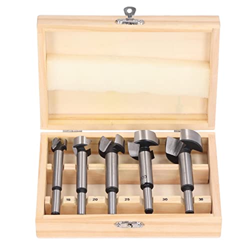 Forstner Drillbit Set Hochgeschwindigkeits -Kohlenstoffstahl -Holzbearbeitungsbohrbits 5pcs 15 mm 20 mm 25 mm 30 mm 35 mm Lochbohrwerkzeuge für Softholz -Hartholzspitze und von Segrehy