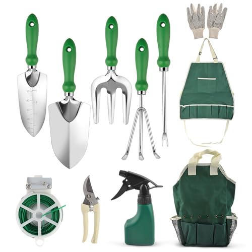 Gartenwerkzeug Set im Freien im Freien Gartenarbeit mit ergonomischem Griff Pflanzwerkzeugen Set 11 Stück Edelstahl Handgartenwerkzeug Kit Kit von Segrehy