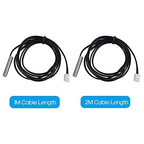 Hohe Genauigkeit wasserfestes 10K B3435 Thermistor -Temperatursensor -Sonde 1m 2m Kabel für Aquarium Klimaanlage Kühlschrank -Trocknungsbox Schwarz (2m) von Segrehy