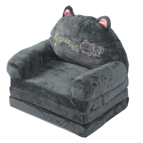 Kleinkindstuhl Couch Cabrio -Sofa Lounger Flip Open Sleeper Armlehre Stuhlbett für Kinder Familie Reading Ruhestoffschwamm (Falten in Dritteln) von Segrehy