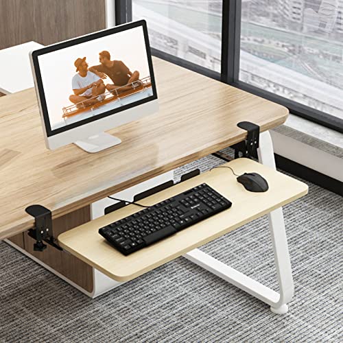 Klemme auf der Tastaturschale unter dem Schreibtisch einstellbare ergonomische Plattform -Plattform herausholen Tastaturschublade für Büro -Heimstudienraum Schwarz Licht Walnuss von Segrehy