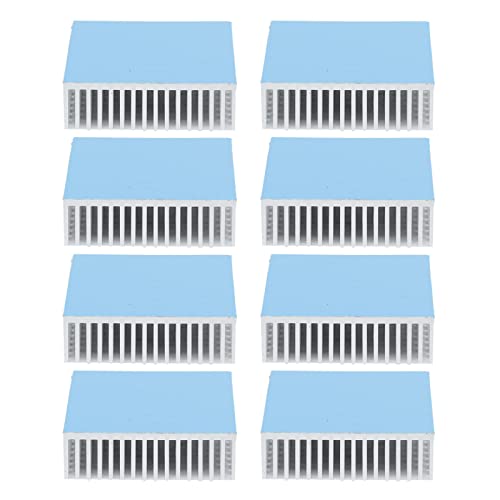 Kühlkörper Kühlkühlkühlung Kühler 8pcs Aluminiumlegierung 50x50x15mm weiße effiziente Wärmeabteilung für CPU -Leistungsverstärker -LED (Mit Rückenkleber) von Segrehy
