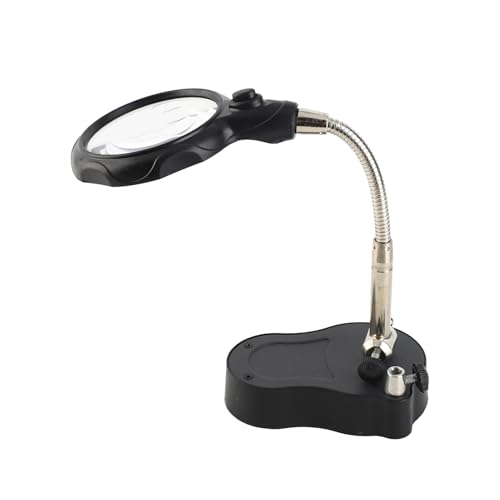 LED -Vergrößerungsglas mit Licht auf Ständer Klemme Arm Hände verstellbarer Lupe zum Löten von Schmuck Uhr Reparaturen Schwarz von Segrehy