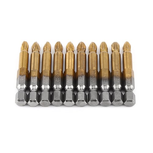 PH2 Cross Head Screwdriver Bits Set Anti -Skid 1/4 Zoll Sechskant Shank 50 mm langlebiger hochwertiger titanisierter Stahlhardware Essentiell von Segrehy