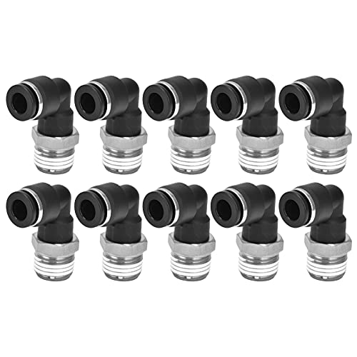 Pneumatische Anschlüsse Schnellanschluss Schlauchanschläge 10pcs l Form rechter Winkel externe Gewindeluft -Kompressorzubehör für Automatisierungsausrüstung PVC -Material (8-03) von Segrehy