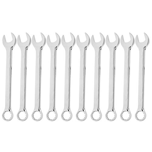 Professioneller Chrom Vanadium Stahlschlüssel Set 10pcs 18mm Öffnen von Doppelkopf -Ratschen -Spanner -Handwerkzeugkit für Automobilindustrie Home Nutzung Silber von Segrehy