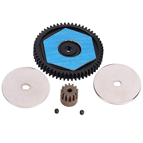 RC Car Spur Gear Motor Gear 56T 13T Hochleistungshilfe Haltbares Upgrade -Zubehör für axiale SCX10 RC -Automodell Schwarz Plastik Metall 46 mm von Segrehy