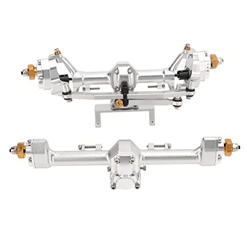 RC vordere Hinterachklemme CNC bearbeitet gehärtetem Stahl Aluminiumlegierung RC Heck -Portalachse für axiale scx24 1/24 (Silber) von Segrehy