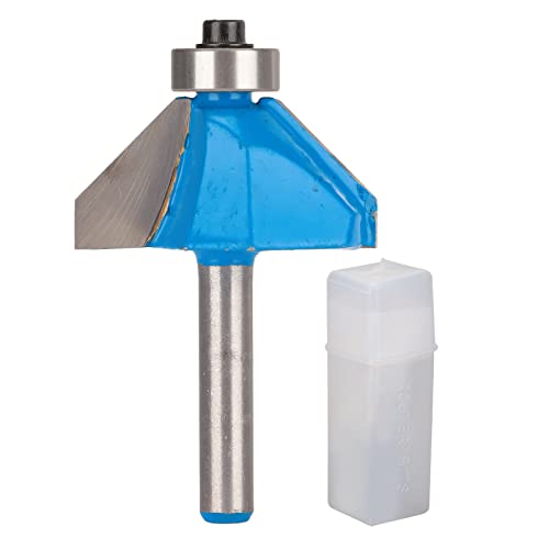 Router Bit 45 Grad 1/4in Round Shank Schandwerkzeug mit oberem Lager für Holzbearbeitung CNC Handgehalten Router Kohlenstoffstahl YG6 Legierung Blade (1/4 * 5/8) von Segrehy