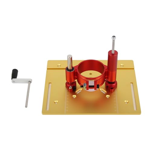 Router Lift System Kit Manual Hebelrouter Tischsäge Einsatz Basisplatte für hohe Genauigkeit Holzbearbeitung DIY -Projekte aus Aluminiumlegierung und Edelstahl aus Edelstahl (Gold) von Segrehy