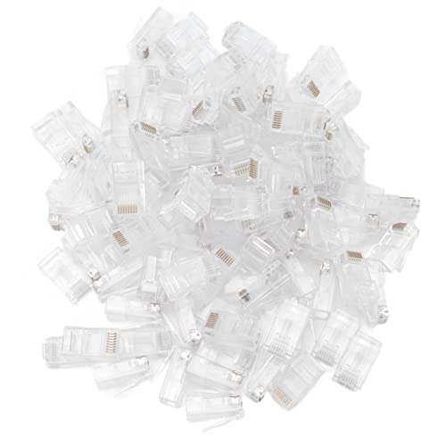 Segrehy 100pcs Network Crystal Heads Ethernet -Kabelanschlüsse Gold plattiert reine Kupferchips Hochreines PC -Material für stabile Netzwerkkommunikation 8p8c Struktur Segrehy 100pcs Network Crystal Heads Ethernet -Kabelanschlüsse Gold plattiert reine Kupferchips Hochreines PC -Material für stabile Netzwerkkommunikation 8p8c Struktur von Segrehy