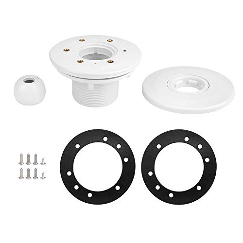 Segrehy 360 Grad Rotatable Swimming Pool Spa Massage Düse Return Jet Water ss Sauganschluss Einstellbare Richtung Einfache Installation Haltbarer Kunststoff weiß 12 x 7,5 cm für von Segrehy