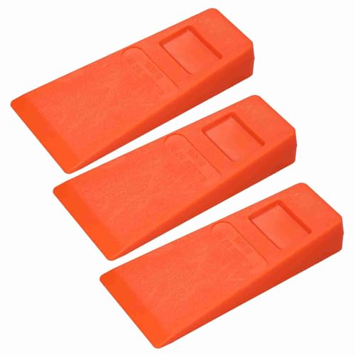Segrehy Kunststoff -Keilkeile langlebiger Leichter Baumschneide mit Stacheldesign für Holzschneide- und Protokollspaltung Orange 14 cm 4pcs (3pcs) von Segrehy