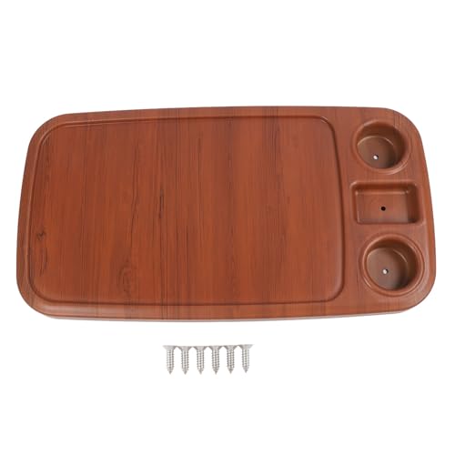 Segrehy RV -Tischplatte mit 2 Tasse Halter 34.25x18.31in Holzkorn Rechteckige Bootstafel Tischplatte Langlebiger geräumiger Spritzer -Proof für Marine Yacht Campingfahrzeug Wohnmobil ABS von Segrehy