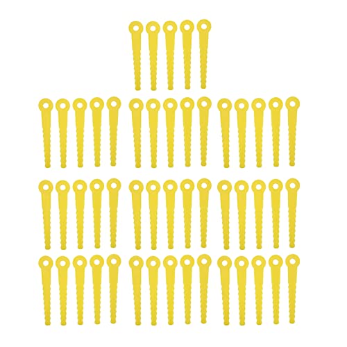 Segrehy Rasenmäher -Kunststoffklinge 50pcs Premium Abs able Trimmer Cutter Head Kit Gartenfleisch und Rasenmäher Gelb 8mm Größe von Segrehy