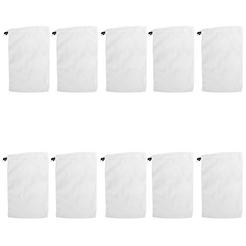 Segrehy Reinigung des Netto -Bag -Pools Feinnetzfiltertaschen Hochwertige haltbare Reißverschlussfunktion für Pool -Staubsaugerzubehör weiß 33x20 cm 10pcs von Segrehy
