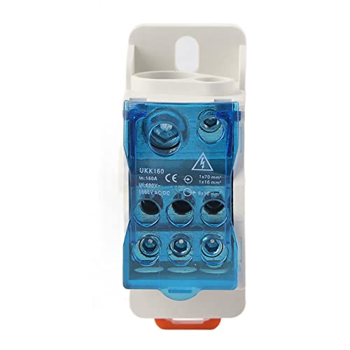 Segrehy UKK 160A Blockverteilungsbox, Flammschutzschale DIN Rail Terminal Block, Universal Anschlussdose für Hutschienen Klemmenblock Stromkabel von Segrehy