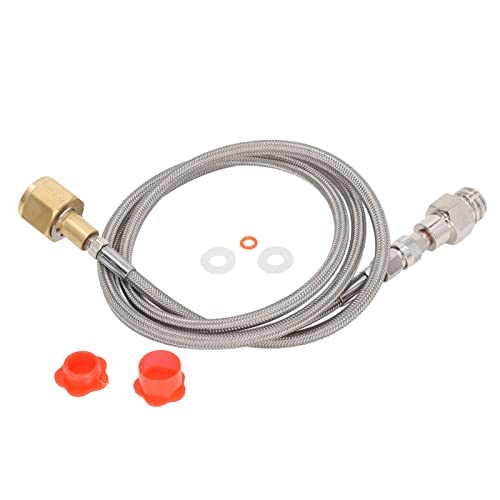 Soda -Nachfülladapter rostfeste CO2 -Zylinderpatronen -Fill -Tankanschluss Hochdruck 1500psi für Soda -Macher Edelstahl Messing mit langer Schlauchausleger Handbuch (W21.8-14 bis TR21-4) von Segrehy