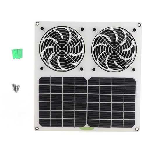Solar Panel angetriebener Lüfter 12 -Zoll Dual -Lüfter 100W Solar Abgase Fan für Hühnerhaus Gewächshaus Abs Monokristalline Silicon 28x30x3cm Solar Panel angetriebener Lüfter 12 -Zoll Dual -Lüfter 100W Solar Abgase Fan für Hühnerhaus Gewächshaus Abs Monokristalline Silicon 28x30x3cm von Segrehy