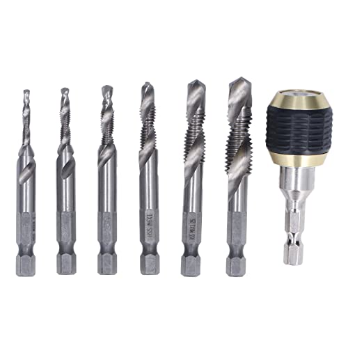 Spiralkombination Tippset Hochgeschwindigkeit Stahl Sechskant Shank Gewinde Tippbohrmaschine für Holz Metall Metall Plastik 6 verschiedene Größen M3 bis M10 mit schnellem (Echter Farbhahn) von Segrehy
