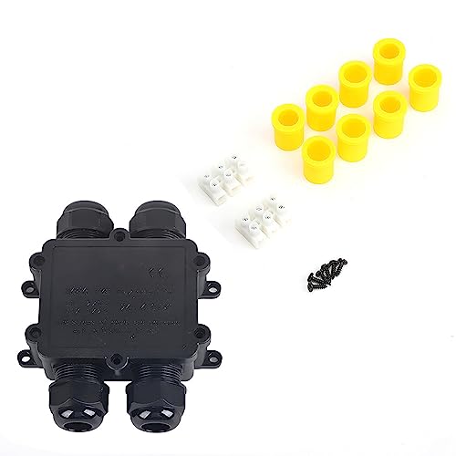 Wasserdichter Anschlusskasten aus Kunststoff, Kabelanschlusskasten für den Außenbereich, 4-Wege-H-Typ, Elektrokasten, IP68, für Straßenlaternen, Gartenleuchten, Schwarz, 71 x 57 x Wasserdichter Anschlusskasten aus Kunststoff, Kabelanschlusskasten für den Außenbereich, 4-Wege-H-Typ, Elektrokasten, IP68, für Straßenlaternen, Gartenleuchten, Schwarz, 71 x 57 x von Segrehy