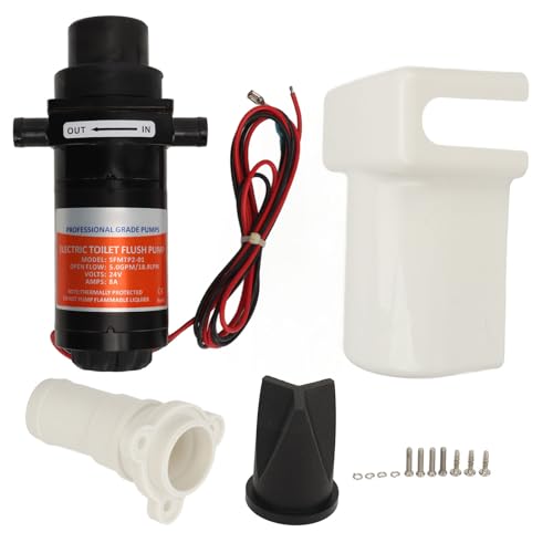 Yacht Toilette Elektrische Abfälle Pumpe Effektive versiegelte selbstpriming Toilette Abwasserpumpe für Boot (24 V 8a (maximaler Fluss: 5,5 gpm/18,9 lpm)) von Segrehy