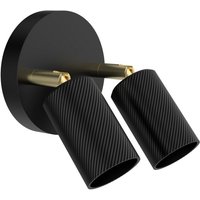 Segula - gebraucht] Bronx Double Wave Wandleuchte Lampe E27 Schwarz Aluminium Wandmontage B-Ware von Segula