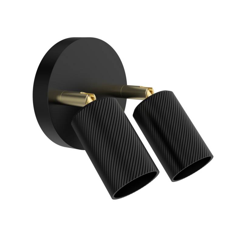 Segula Bronx Double Wave Wandleuchte Lampe E27 Schwarz Aluminium Wandmontage B-Ware von Segula