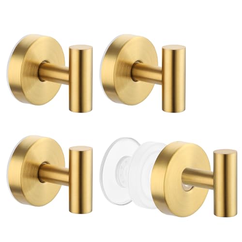 Segus Saugnapfhaken, 4 Stück Saughaken Extra Stark, Kleiderhaken Gold, Handtuchhaken Ohne Bohren, Saughaken Edelstahl, Saugnapf Handtuchhalter Wasserdicht, für Küche, Toilette Segus Saugnapfhaken, 4 Stück Saughaken Extra Stark, Kleiderhaken Gold, Handtuchhaken Ohne Bohren, Saughaken Edelstahl, Saugnapf Handtuchhalter Wasserdicht, für Küche, Toilette von Segus
